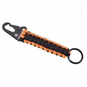 Брелок Paracord 7 нитей для кемпинга и походов Черный/оранжевый - Фото 1