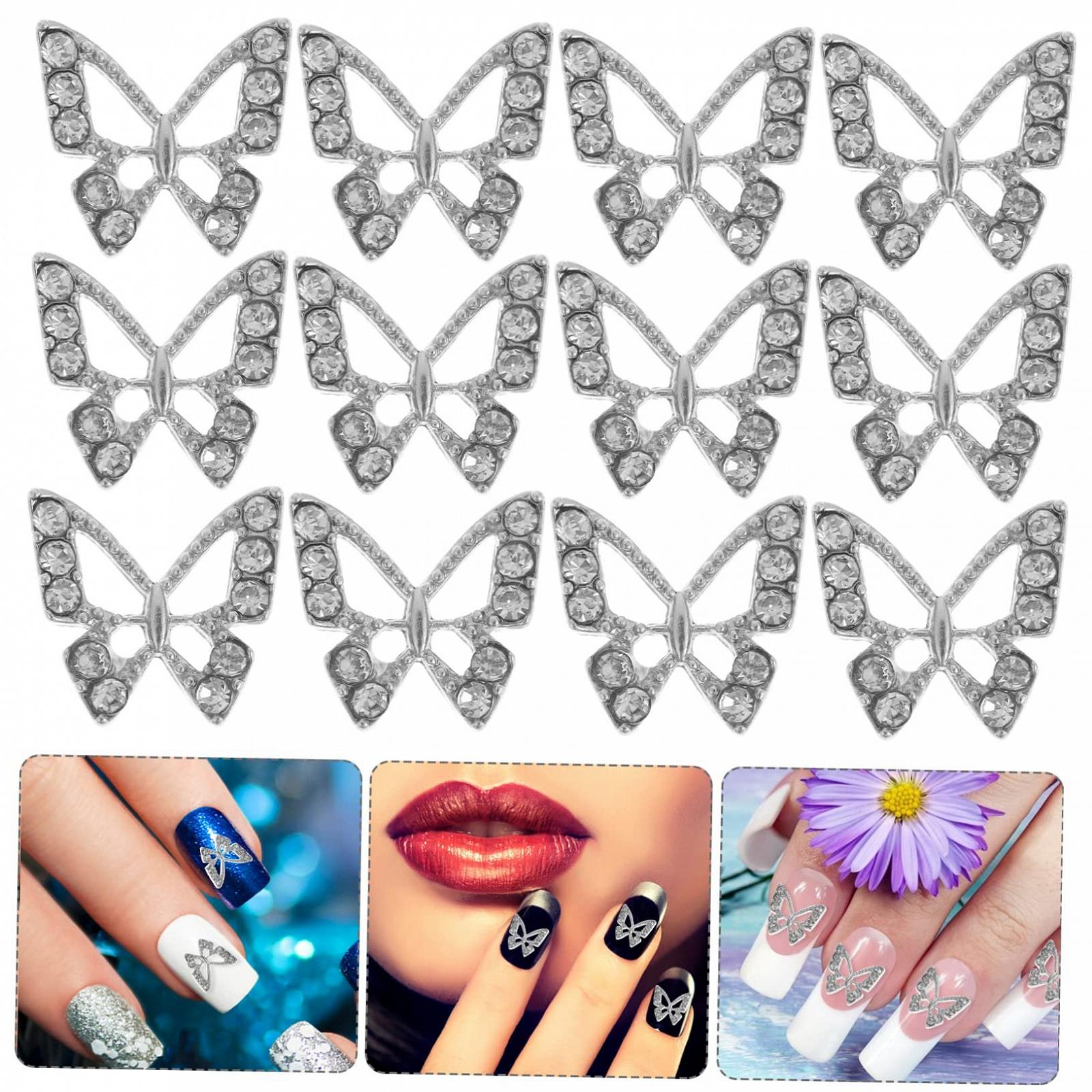 Украшения для ногтей Бабочки Стразы 20 шт., фото №8
