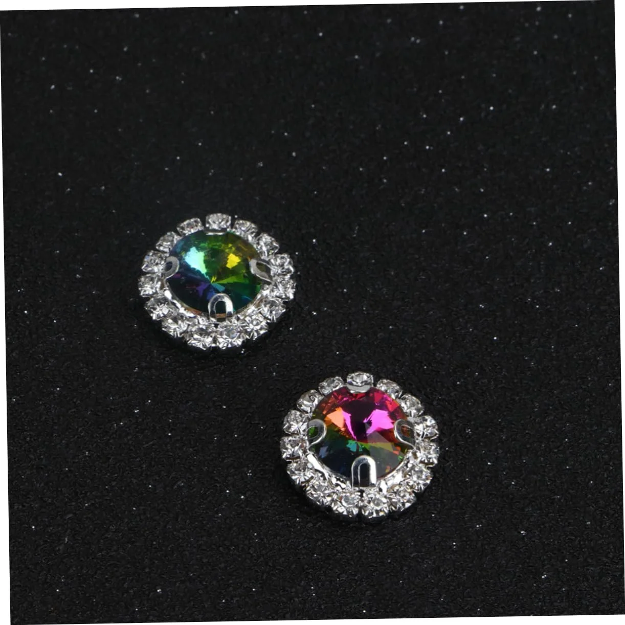 Стрази Плоскі Круглі STOBOK 60шт Райдужні для рукоділля, весільних та вечірніх прикрас, прикрас столу, виготовлення ювелірних виробів та іншого, фото №4