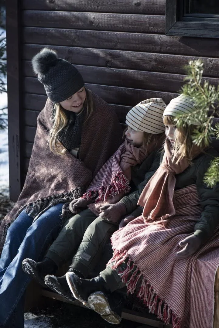 Плед IB Laursen Візерунок зигзаг коричневий/червоно-коричневий, фото №3