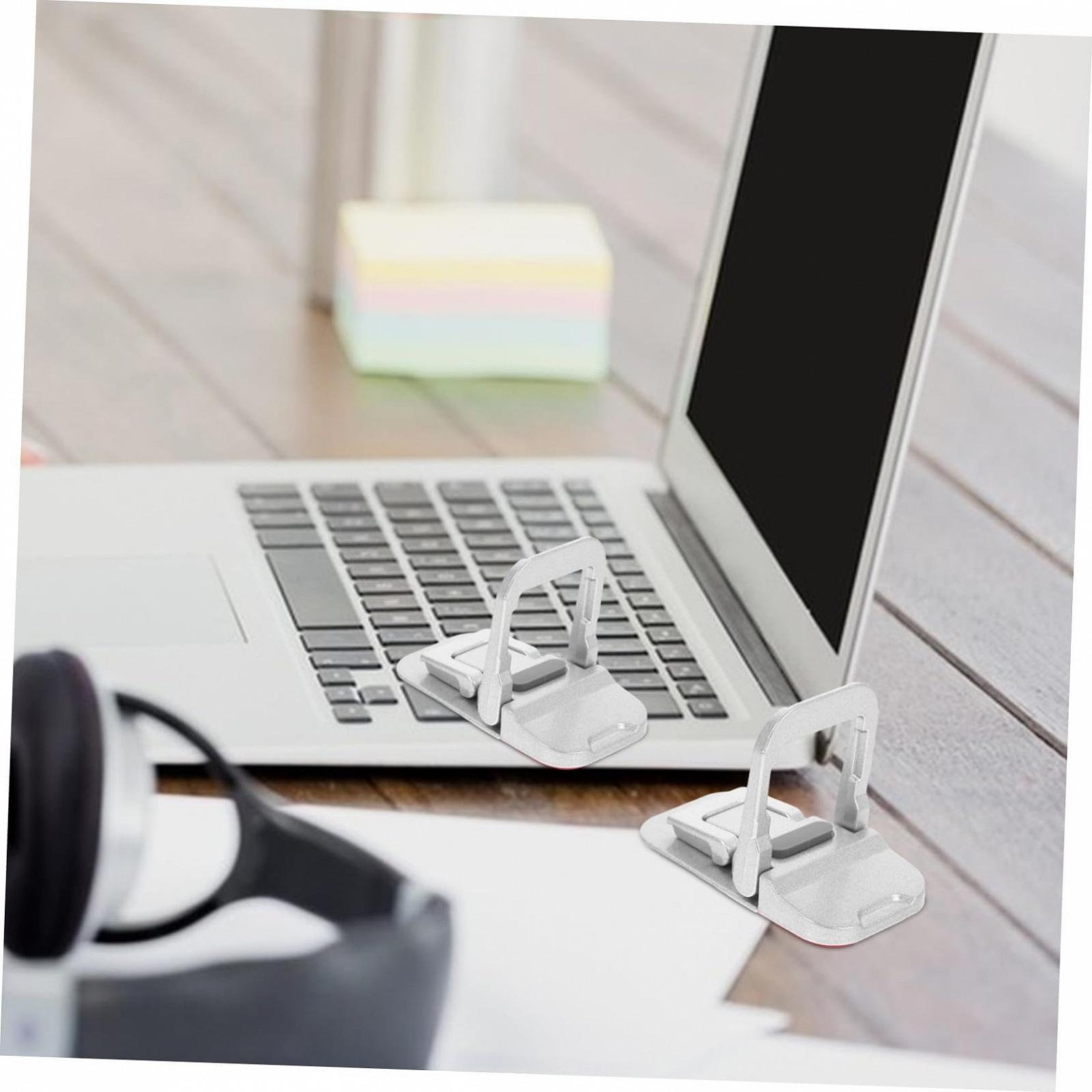 Подставка для ноутбука складная алюминиевый сплав регулируемая по высоте для эргономичной осанки нескользящая держатель для ноутбука с прочными ножками для клавиатуры легкая складная (2 шт. в упаковке), фото №5