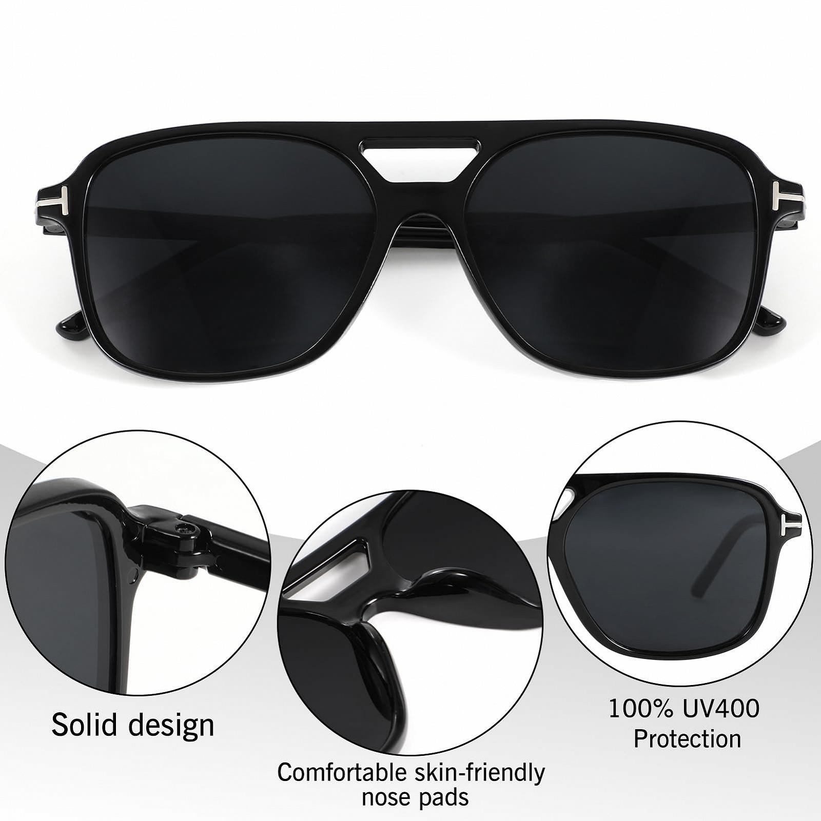 Сонцезахисні окуляри Ретро 70-х Чорний/Сірий + Коричневий черепаховий, 2 шт, фото №3