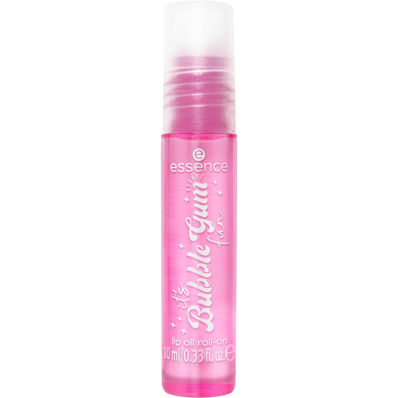 Блеск для губ Essence It's Bubble Gum Fun Lip Oil Roll-On No. 01 Прозрачный Питательный с маслами Блестящий Веган Без консервантов Без парабенов Упаковка 4 шт. (4 x 10 мл), фото №1