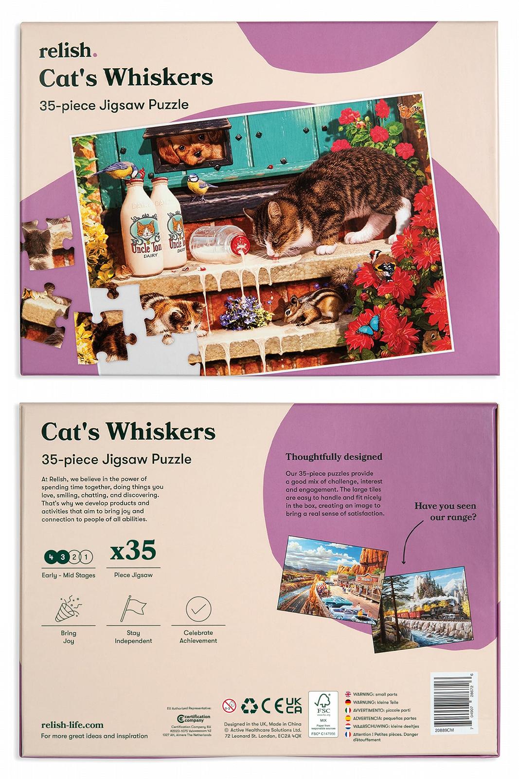 Пазл Relish Котячі вуса 35 деталей для людей з деменцією або хворобою Альцгеймера, фото №8