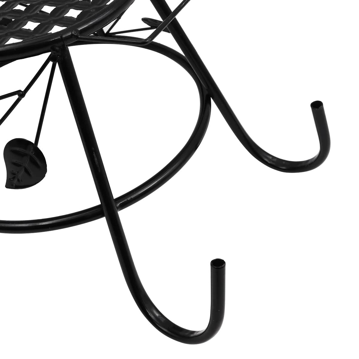 Підвісний тримач для квіткових горщиків Leaf Набір 3 шт. Круглий Для перил Залізний Чорний, фото №7