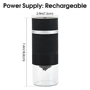 Електрична кавомолка WASAGA USB акумуляторна портативна бездротова міні-з жорнами для дому або офісу synthetic.ua - Фото 1