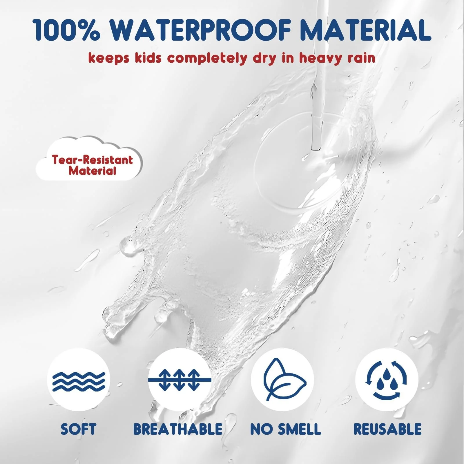 Дитячий дощовий плащ ANYOO Водонепроникний з довгими рукавами, фото №2