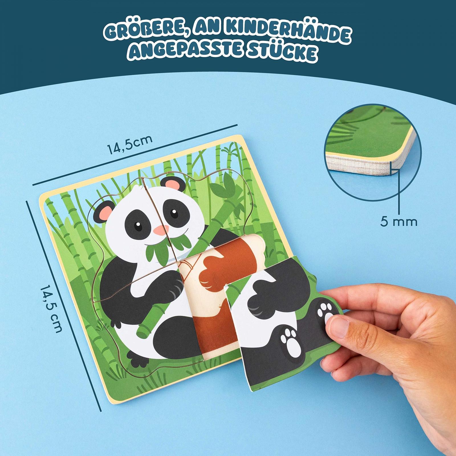 Набор деревянных пазлов BONNYCO 16 шт. по 4 элемента Животные, фото №4 Набор деревянных пазлов BONNYCO 16 шт. по 4 элемента Животные, фото №4