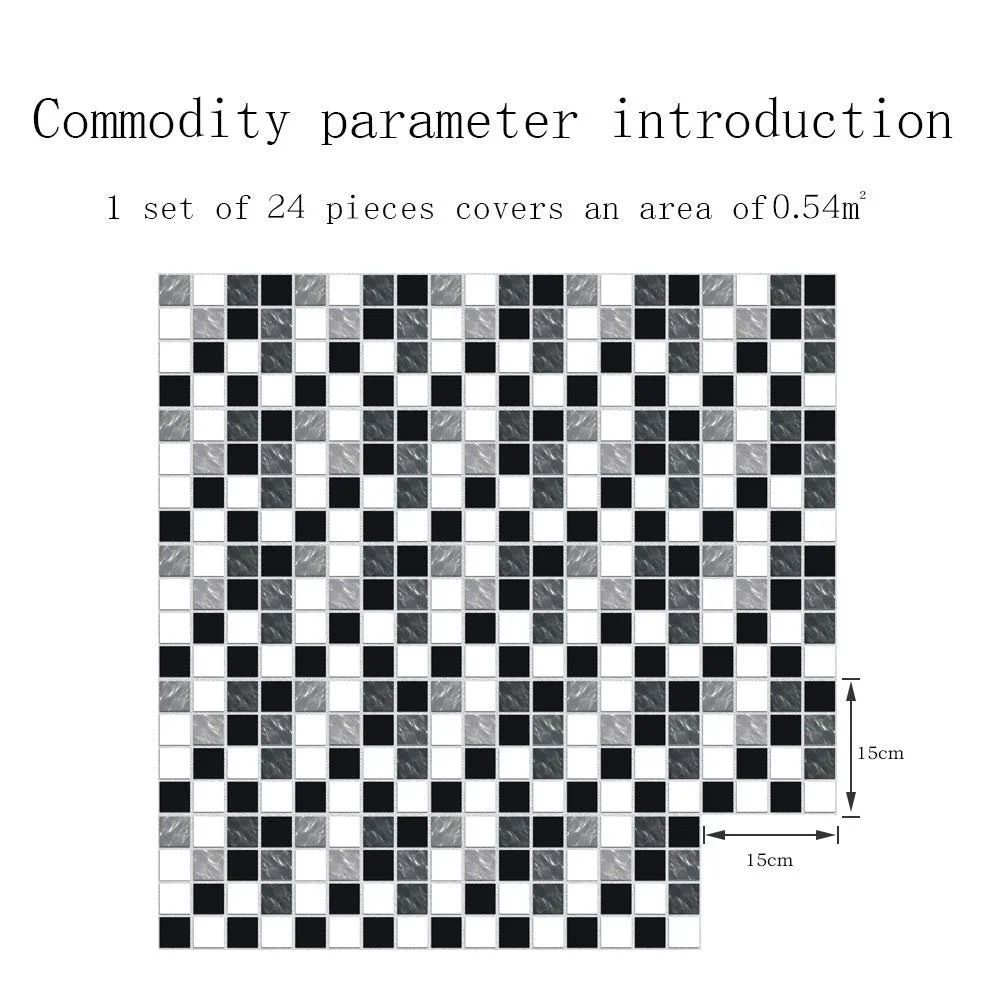 Наклейки для плитки вінілові 24 шт 15 x 15 см водонепроникні ПВХ самоклейні, фото №3