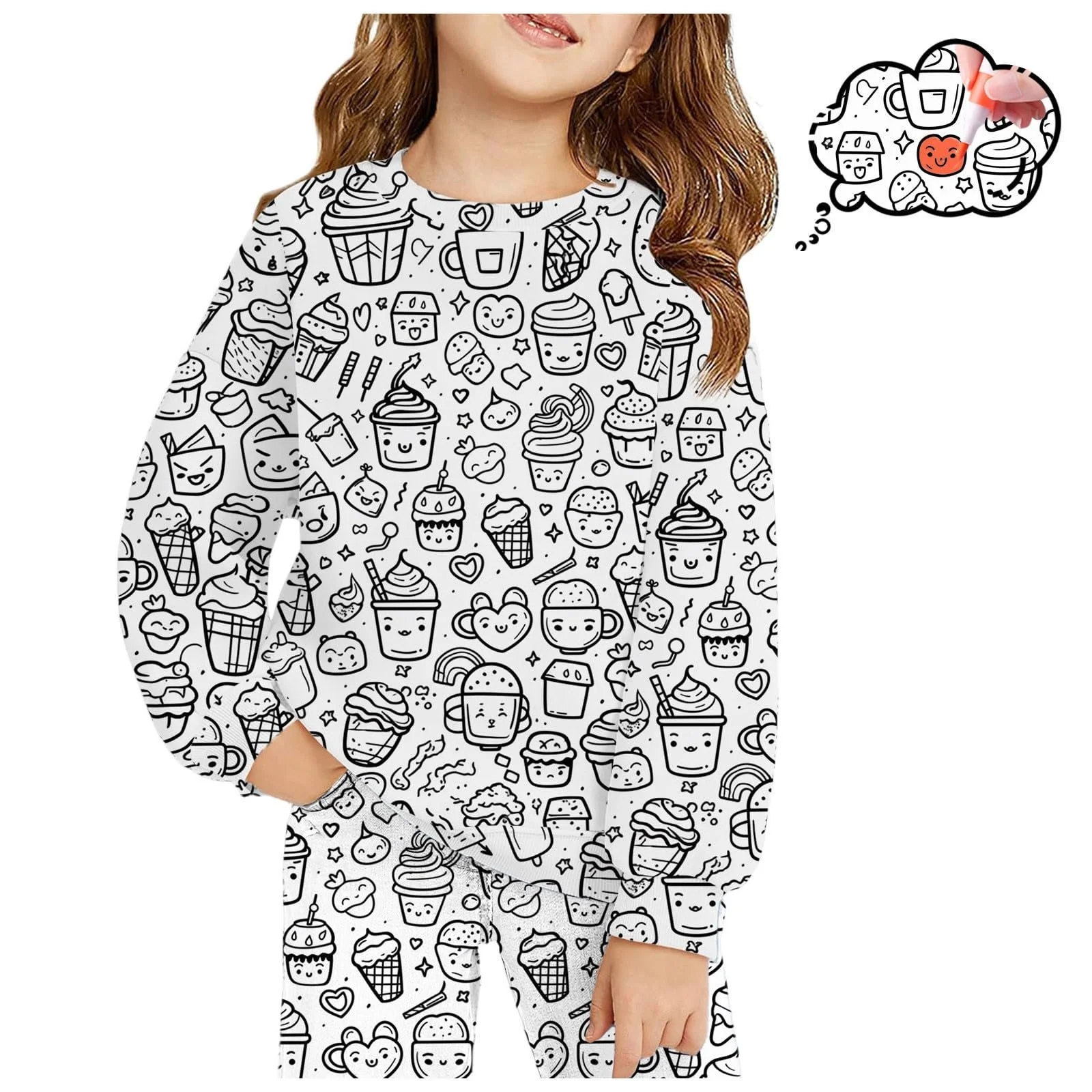 Дитяча піжама для розмальовок Cartoon Print Зима, фото №2