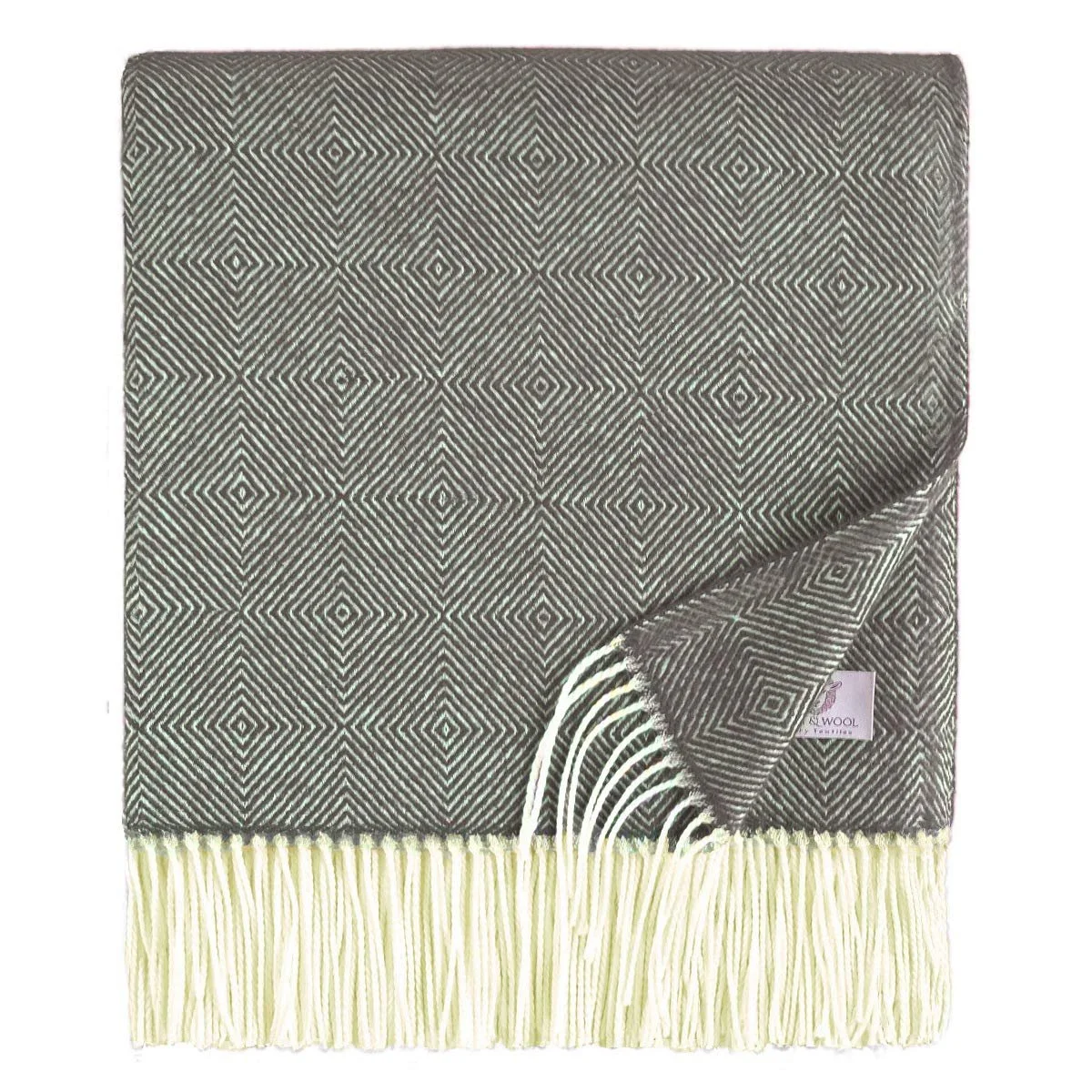 Одеяло Linen & Cotton из 100% шерсти мериноса ромб, фото №1