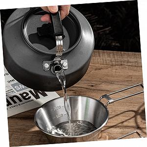 Миска для кемпинга YARNOW, 9 шт., складная, компактная, водная кружка, стаканы для питья, стаканы для воды, из нержавеющей стали, многофункциональная водная чаша с ручкой synthetic.ua - Фото 1