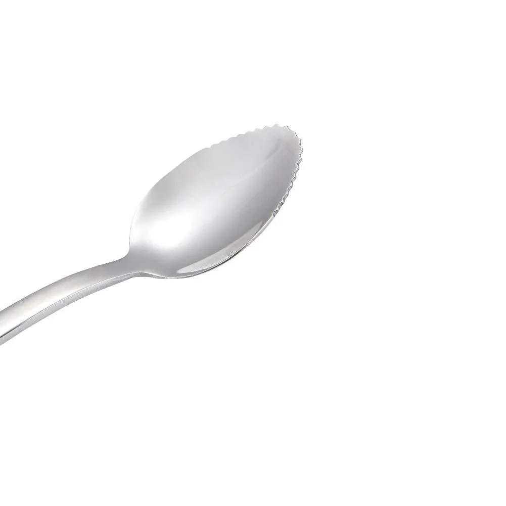 Ложка для фруктов YFOX, ложка для грейпфрута, десертная ложка, десертная ложка из нержавеющей стали, скребок, зазубренный край, 2 штуки, фото №5