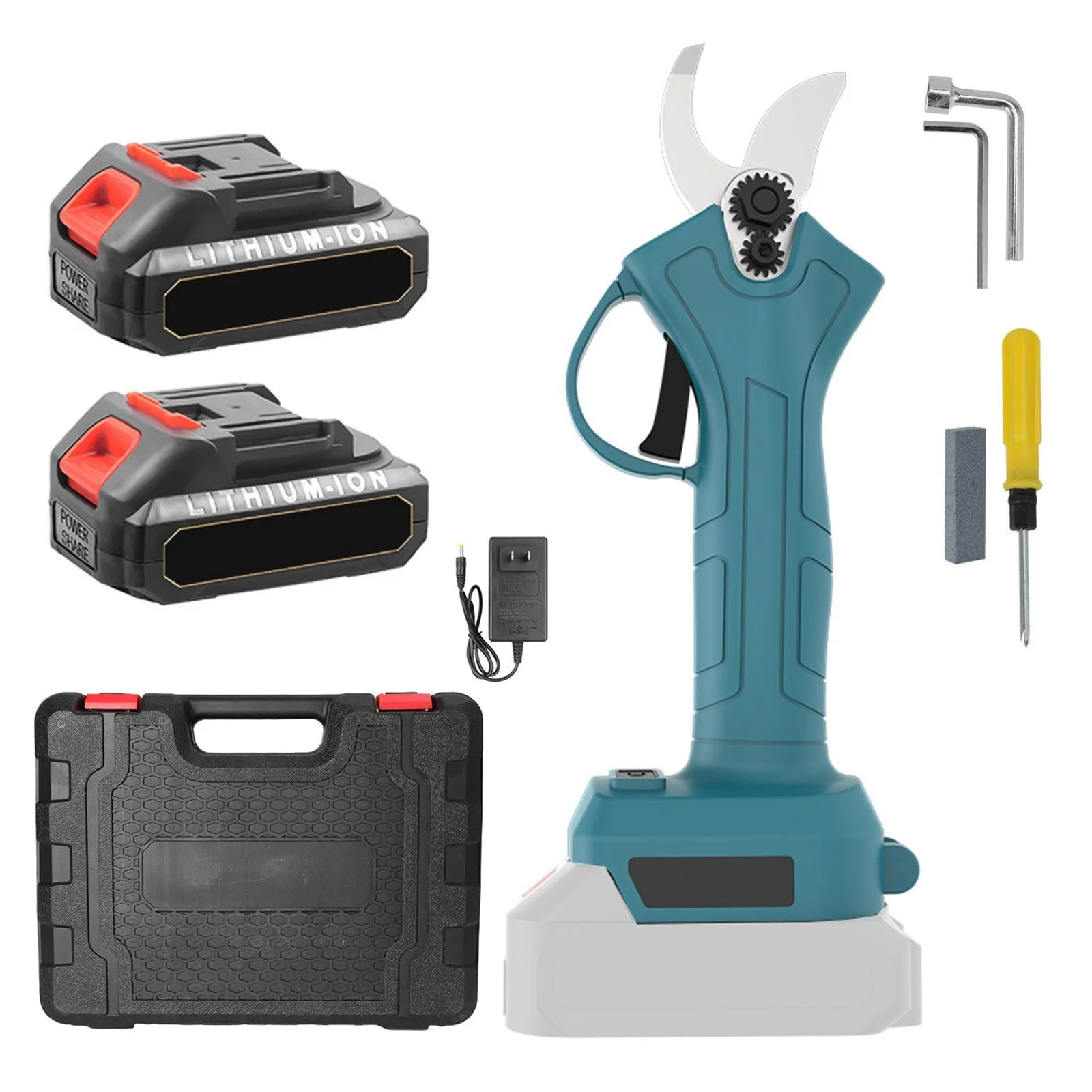 Електричний секатор 25 мм з 2 акумуляторами 9000mAh, фото №1