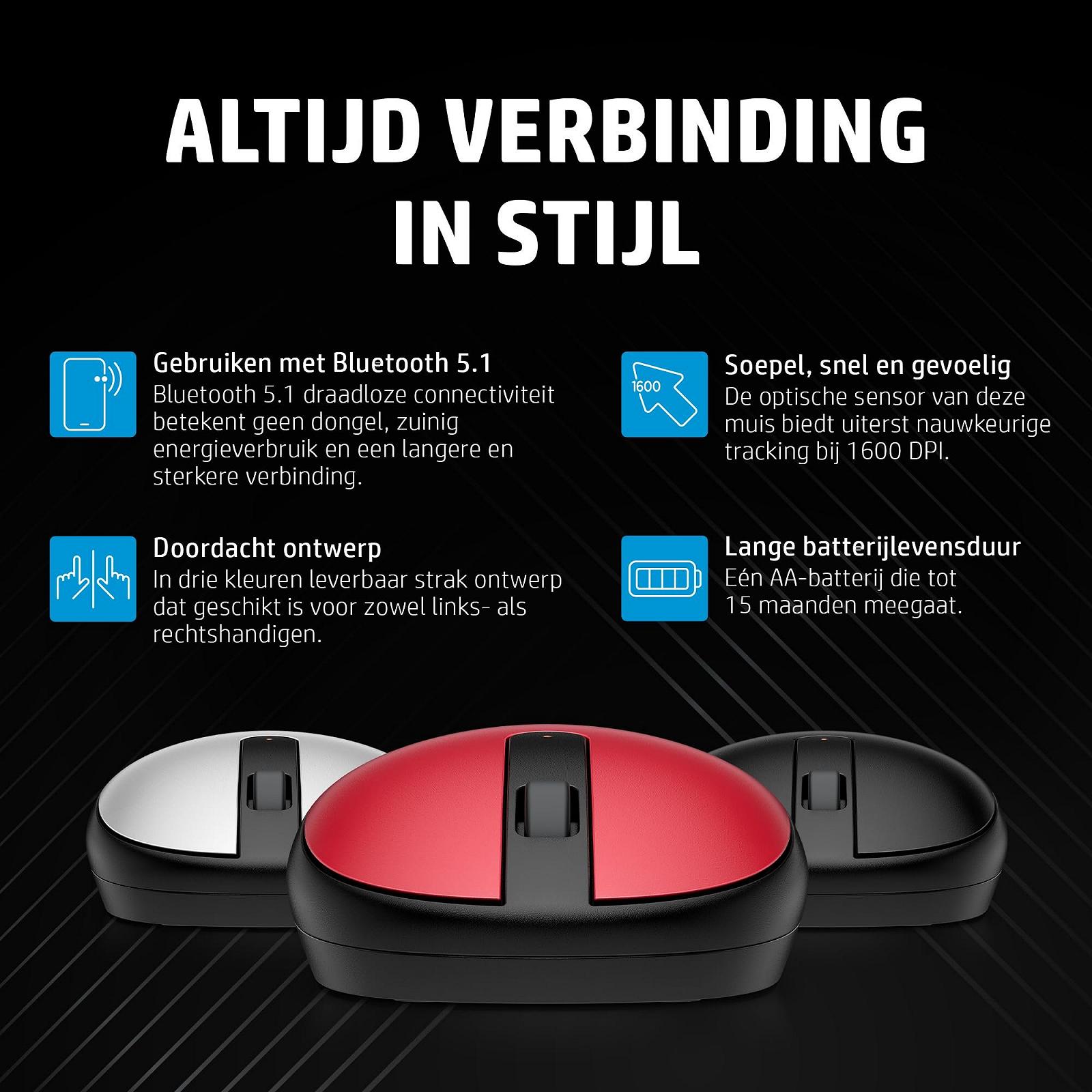 Мышь Bluetooth HP 240 Беспроводная, оптический сенсор 1600 DPI, серебристая, фото №9