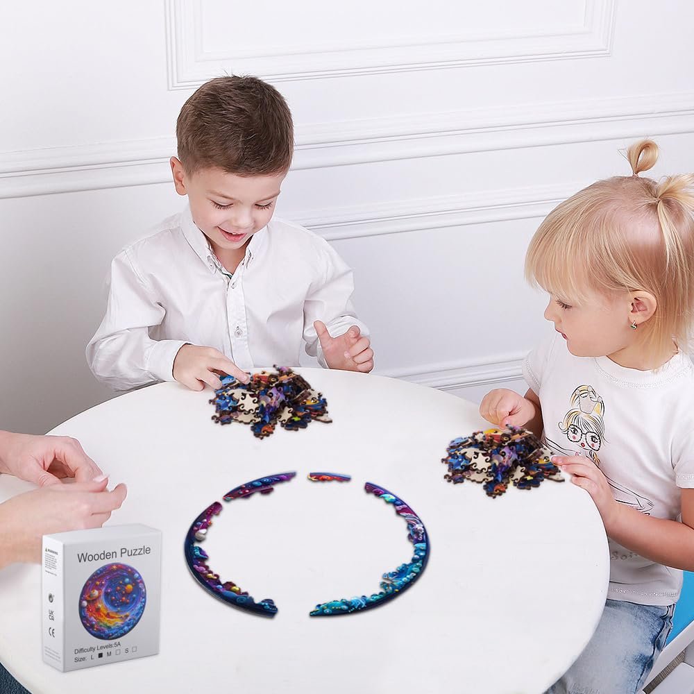 Пазл деревянный Mystical Yin Yang Tree and Moon 200 деталей 26 x 26 см, фото №7