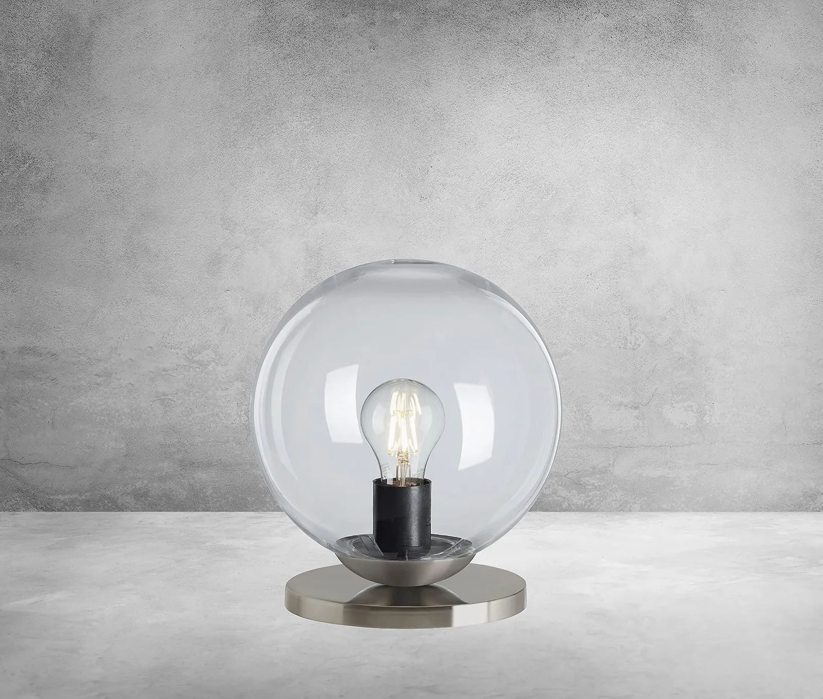 Приліжкова лампа Trango Sun* 7010C з плафоном у формі скляної кулі, прозорий, E27, фото №3