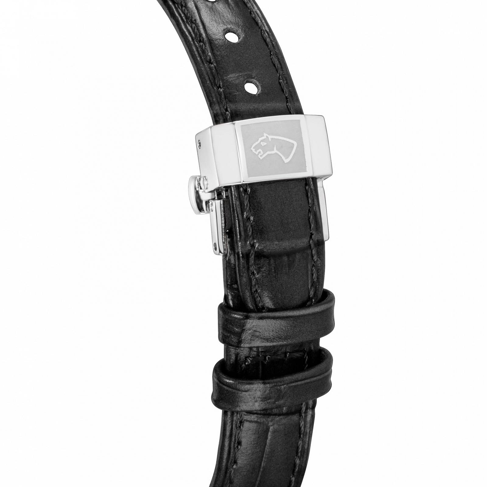 Жіночий годинник JAGUAR Acamar J1046/1, сріблястий корпус з нержавіючої сталі, чорний шкіряний ремінець, фото №3