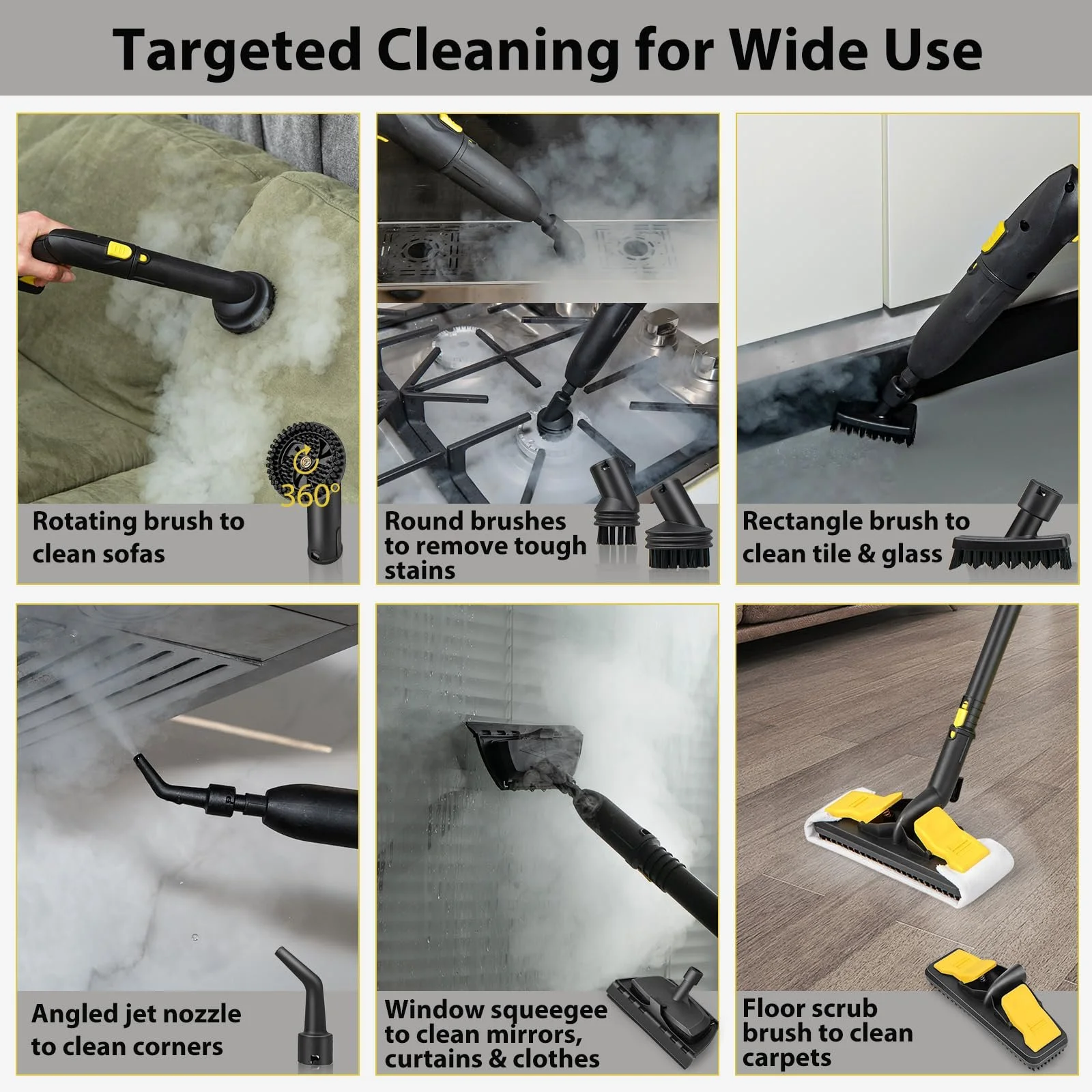 Пароочисник SOARS 2000 W 5 bar 1.8 л з 13 аксесуарами, фото №3