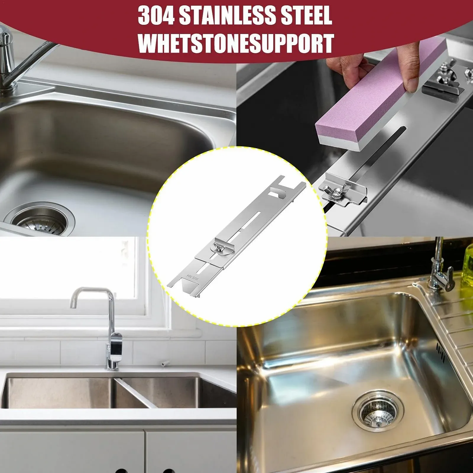Держатель для точильного камня Мостик для раковины регулируемый нержавеющая сталь 11.22-16.53 дюйма, фото №6