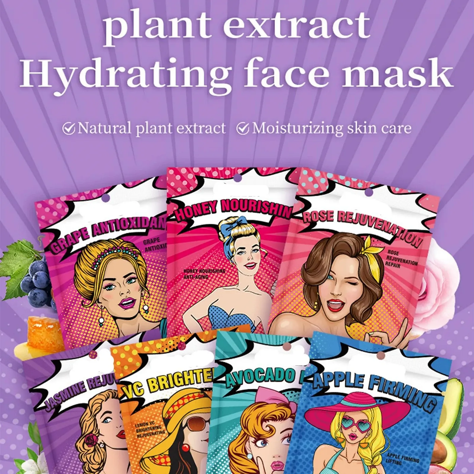 Тканинна маска для обличчя проти зморшок Зволожуюча маска для сухої та нормальної шкіри, фото №4