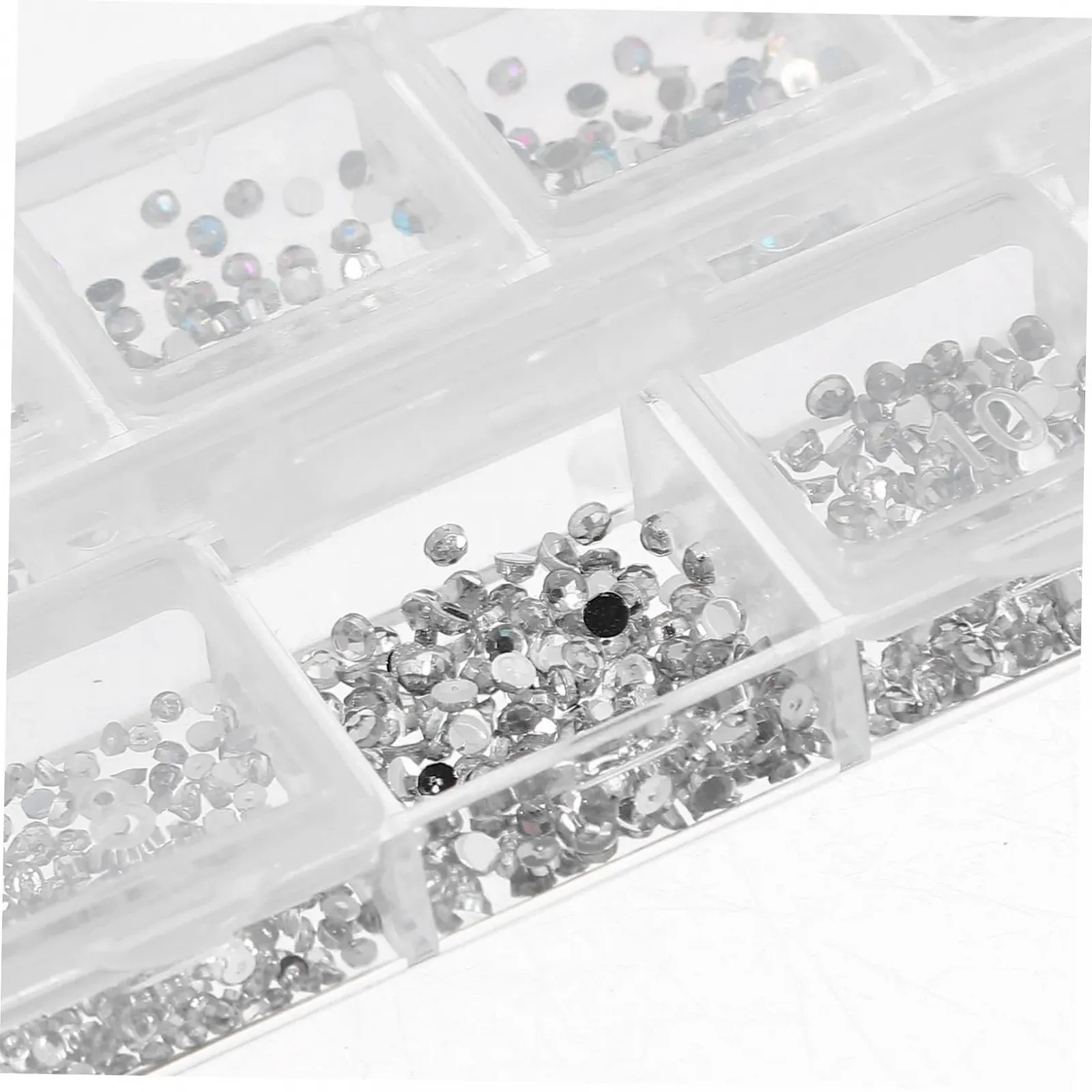 Стрази та перлини для нігтів, 2 коробки, плоскі напівперлини, фото №8
