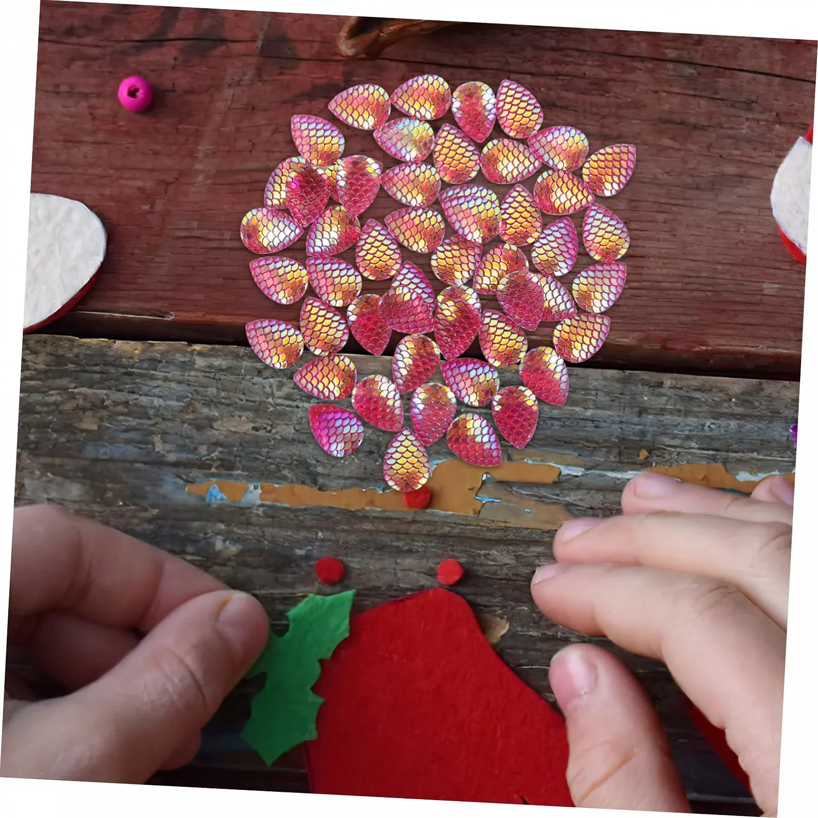 Стразы Плоские, 50 шт., смола, рыбья чешуя, блестящие, для рукоделия, с плоской задней стенкой, для самодельных украшений, аксессуары для одежды, чехлов для мобильных телефонов, для декора, фото №9