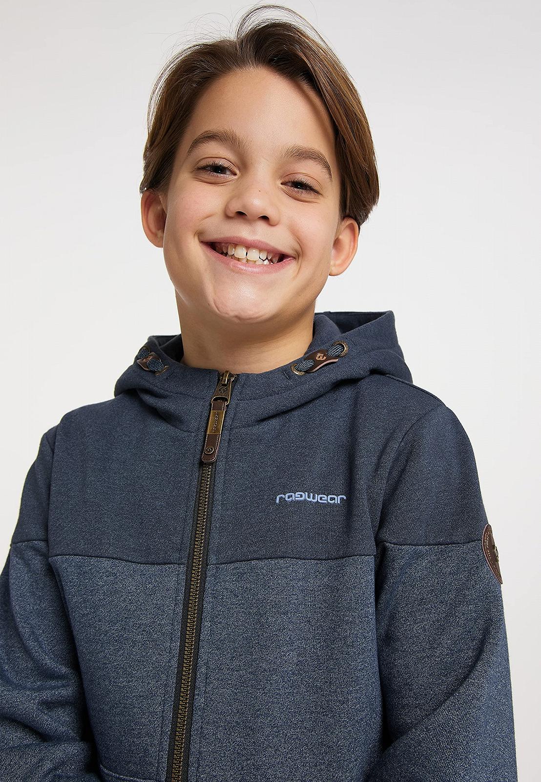 Спортивная куртка Ragwear LAJDA для мальчиков с капюшоном, карманами кенгуру, на полной молнии, фото №4