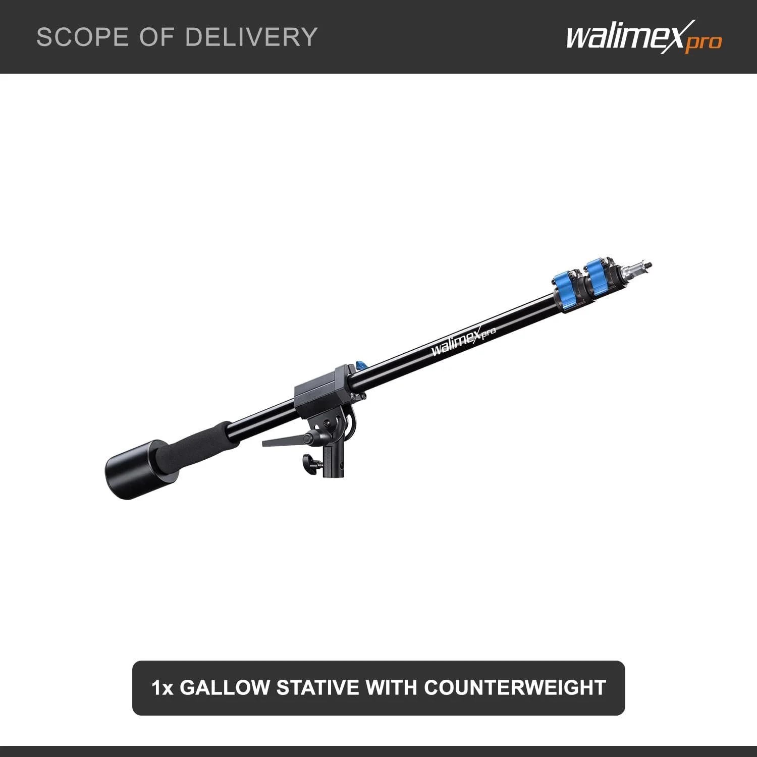 Штанга Walimex Pro з противагою 100-170 см Чорний, фото №5 Штанга Walimex Pro з противагою 100-170 см Чорний, фото №5