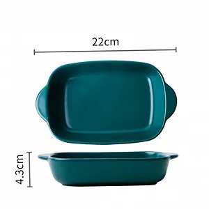 Форма для запекания Toyvian керамическая с ручкой термостойкая зеленая synthetic.ua - Фото 1