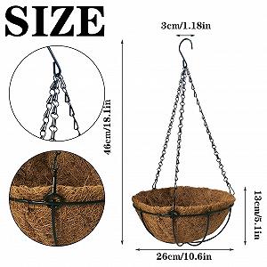 Кошик підвісний LWINGFLYER Набір з 2 шт. 25,4 см металевий з кокосовим волокном synthetic.ua - Фото 1