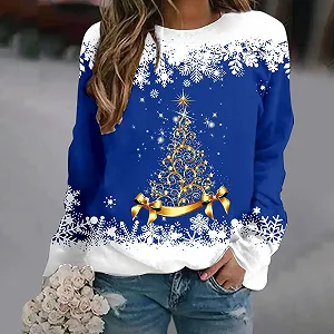 Уродливый Рождественский свитер Женский Зимний Флис с длинными рукавами synthetic.ua - Фото 1