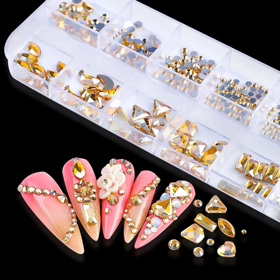 Стрази для нігтів Різні форми Кристали Діаманти Бісер 4 коробки, фото №4 Стрази для нігтів Різні форми Кристали Діаманти Бісер 4 коробки, фото №4