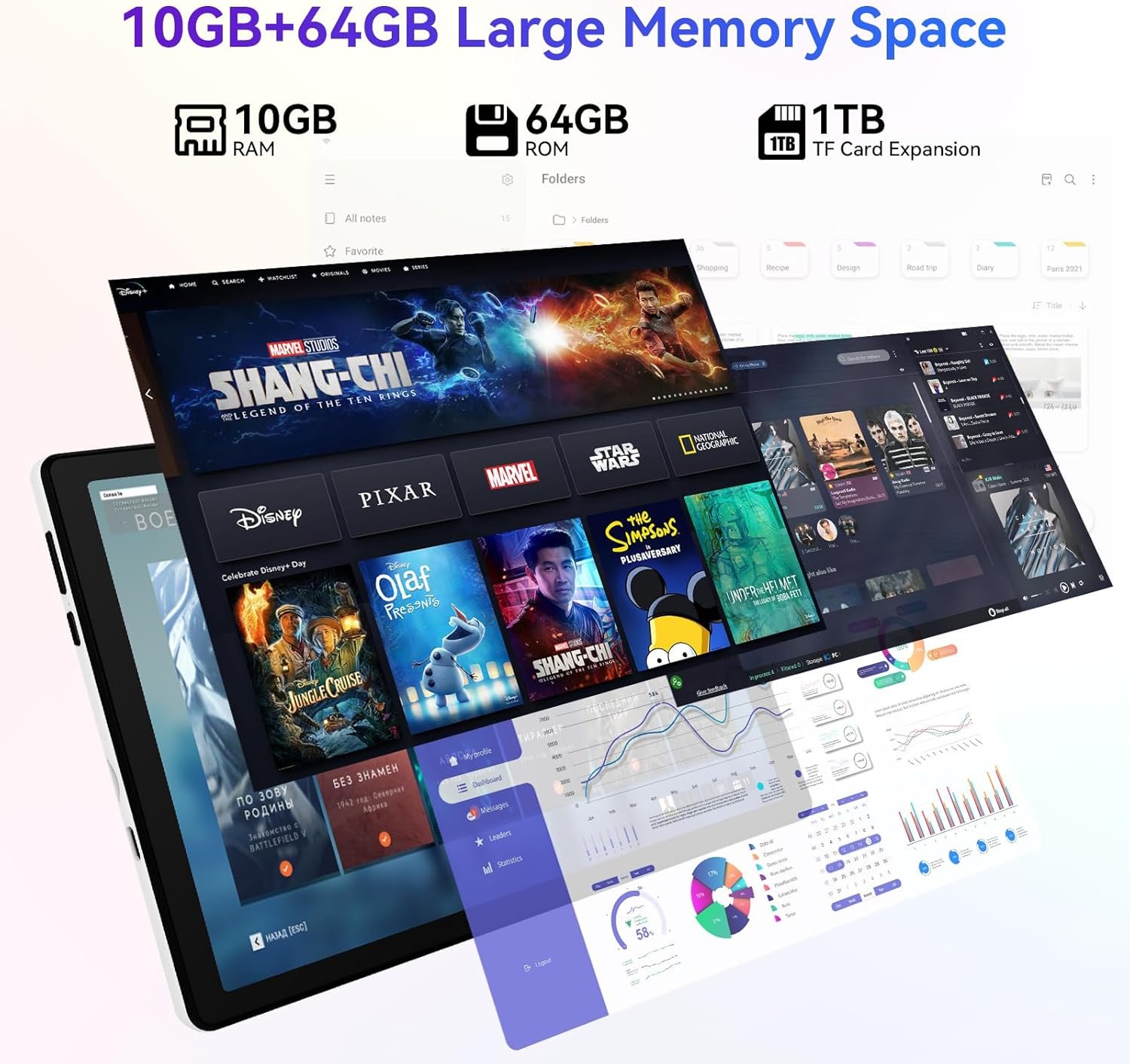 Планшет 10.1" Caxilysh A10 (3+7)/64Gb 4G 2-SIM 8 ядер Android 14 5000 mAh Чорний, фото №5