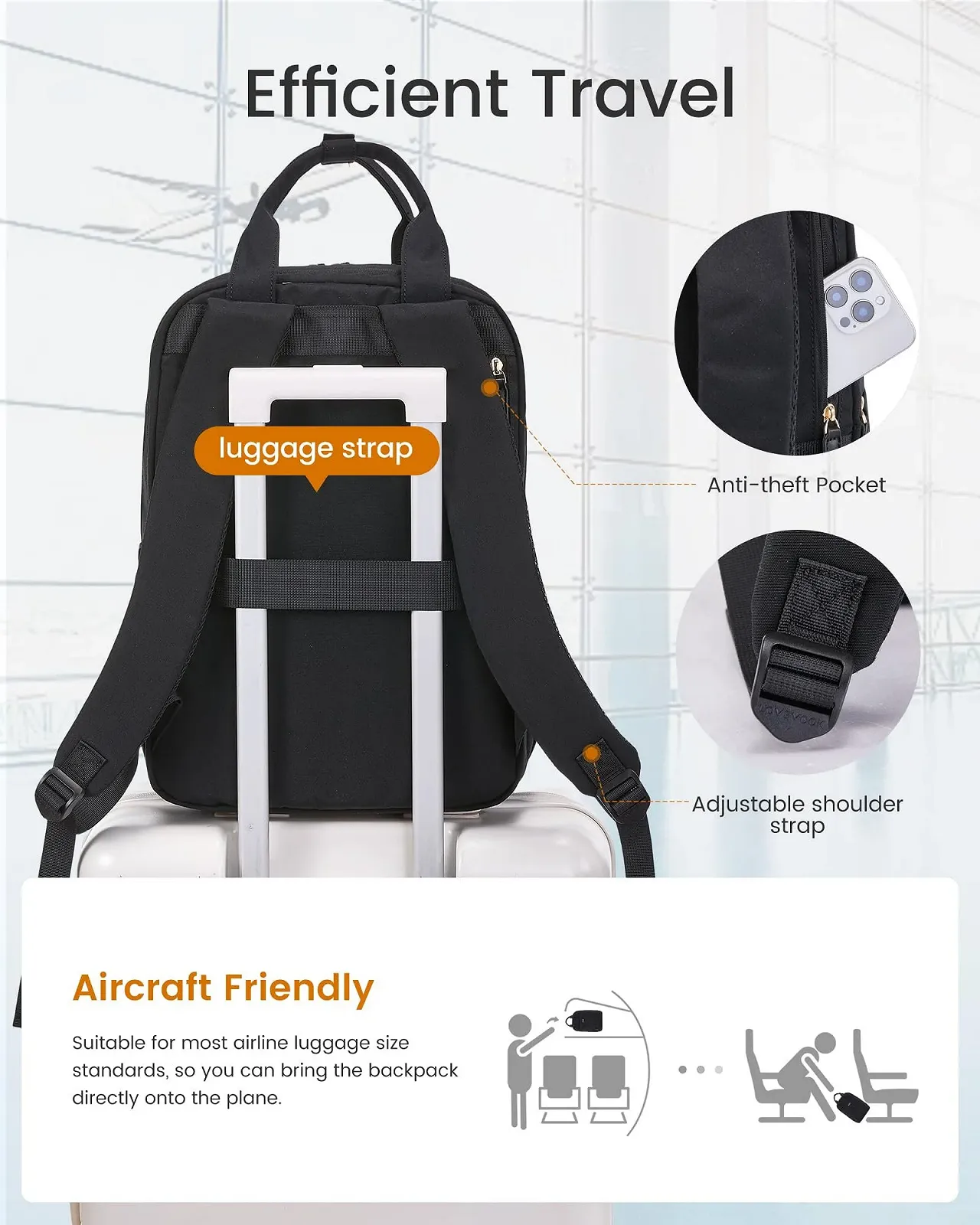 Рюкзак LOVEVOOK Laptop Backpack для ноутбука 15.6 дюйма водонепроникний, фото №7 Рюкзак LOVEVOOK Laptop Backpack для ноутбука 15.6 дюйма водонепроникний, фото №7