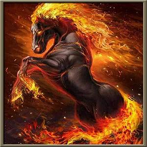 Пазл Horse in flames художественный сложный DIY 1500 деталей - Фото 1