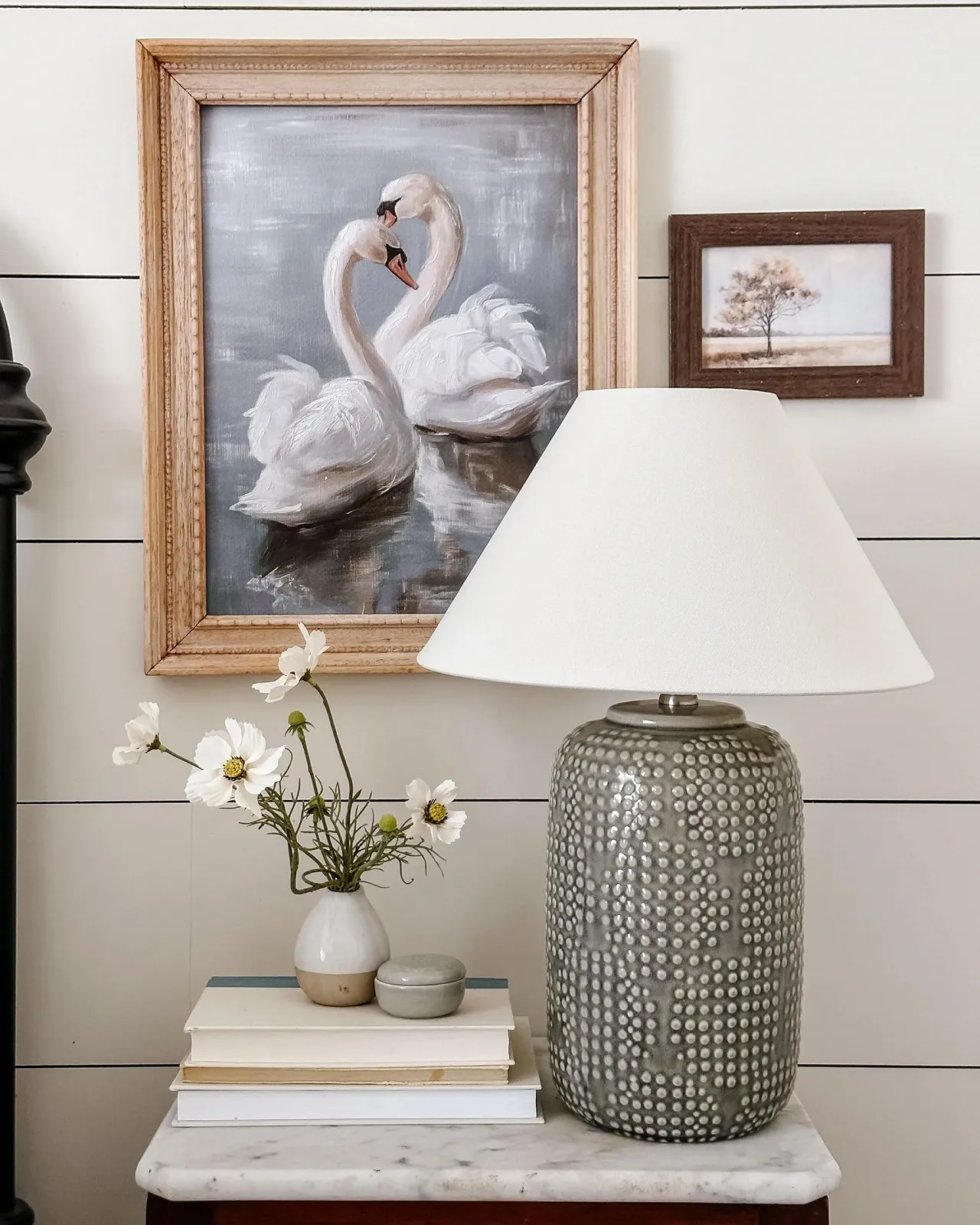 Настільна лампа Beliani Mussel Керамічна основа Білий абажур Сіра, фото №8