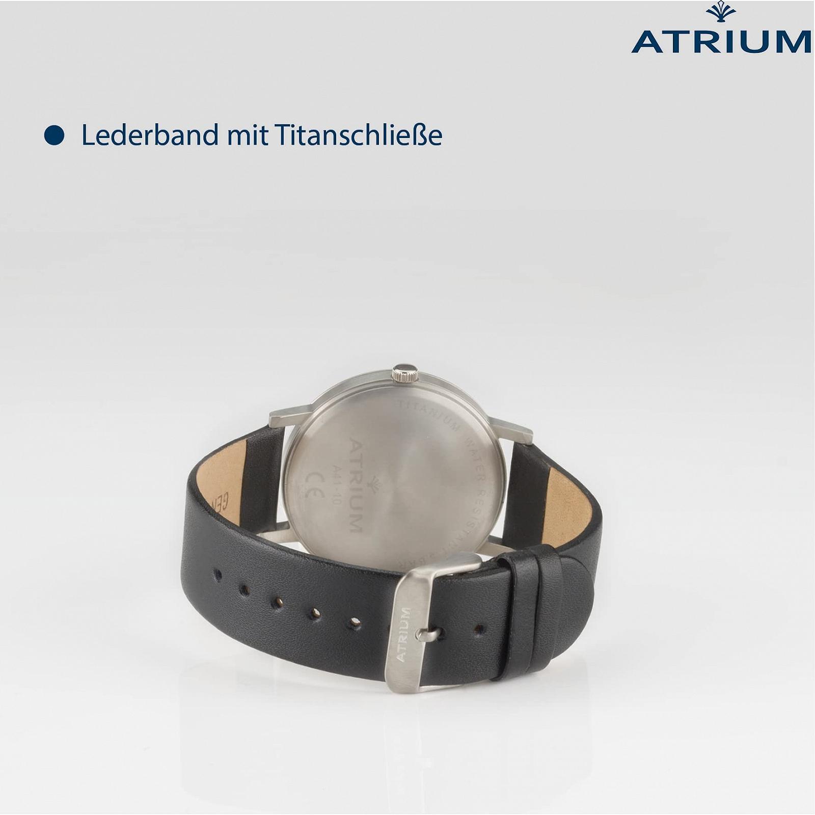 Жіночий годинник Atrium A41-10 Титан Аналоговий Кварц Чорний Ремінець, фото №4