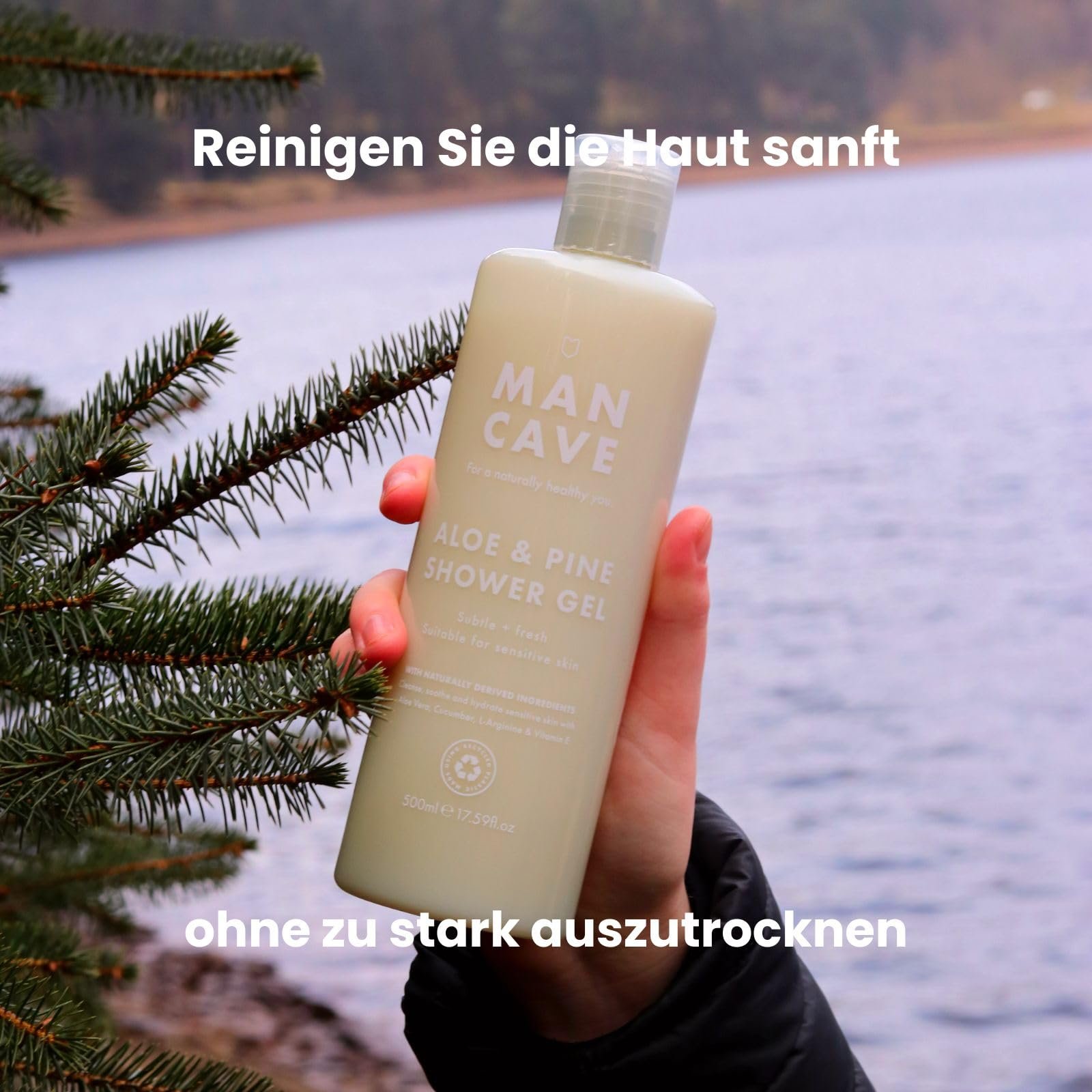 Гель для душу ManCave Aloe und Kiefer для чутливої шкіри 500 мл, фото №6