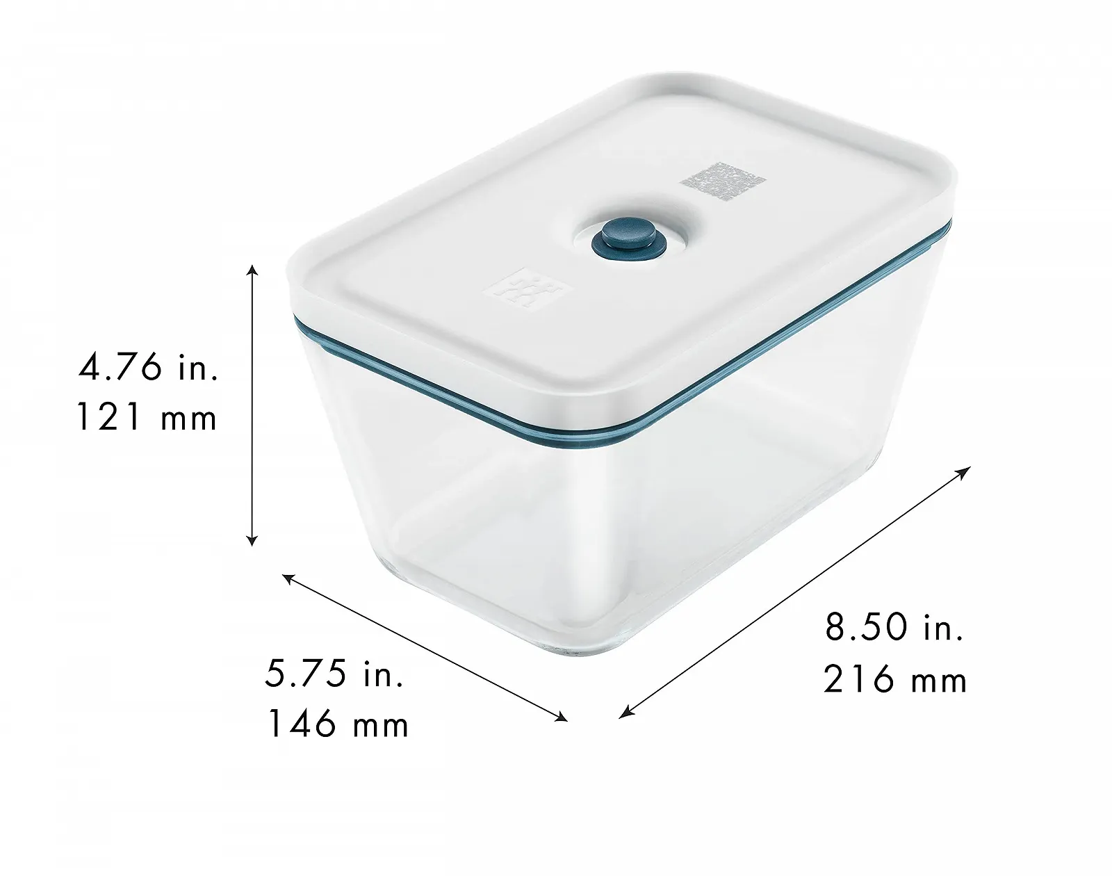 Ємність для зберігання вакуумний ZWILLING Fresh & Save Large Скляний з кришкою Blue La Mer, фото №4