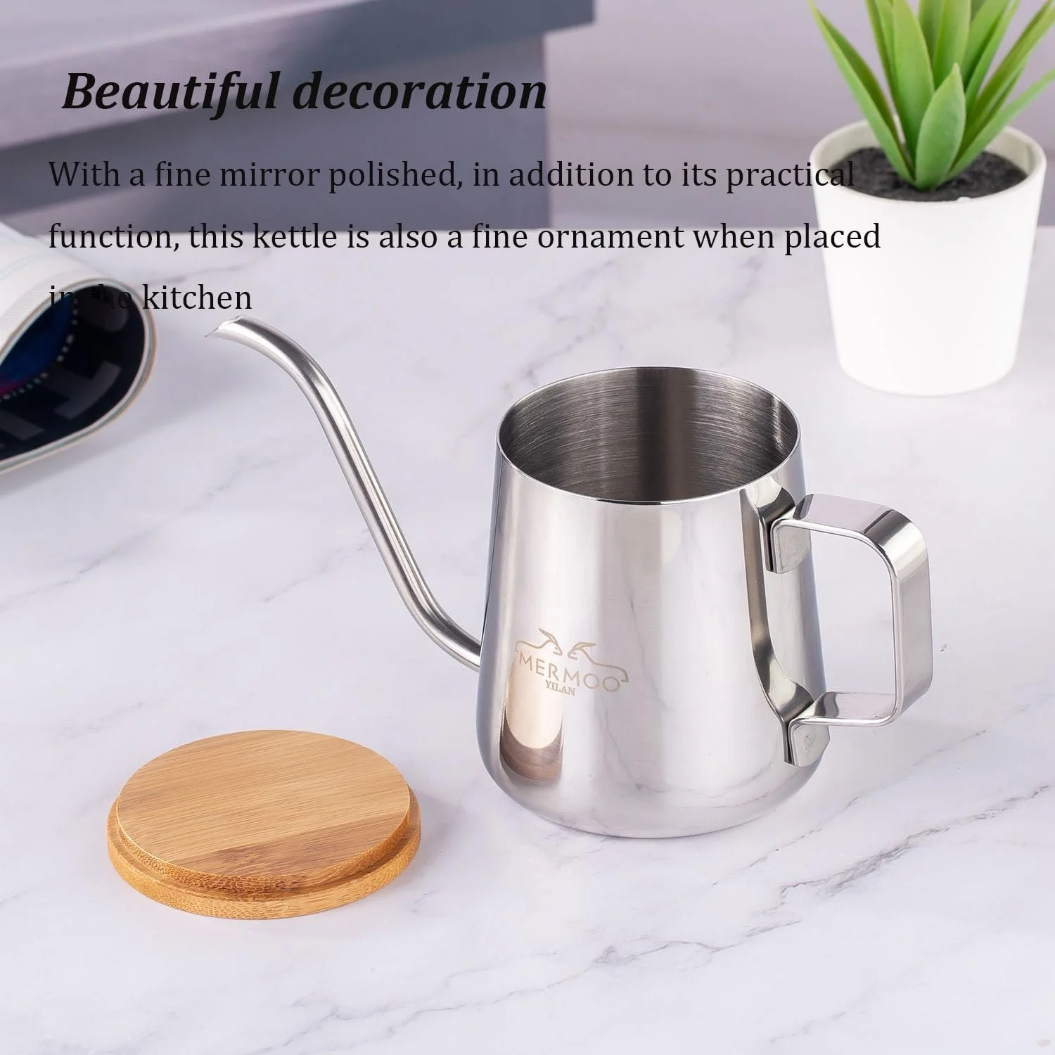 Кавник MERMOO YILAN Gooseneck 350 мл з нержавіючої сталі Gooseneck Кавоварка Pour Over, фото №2