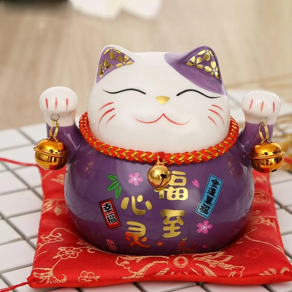 Скарбничка VOSAREA Lucky Cat Керамічна Neko, фото №3
