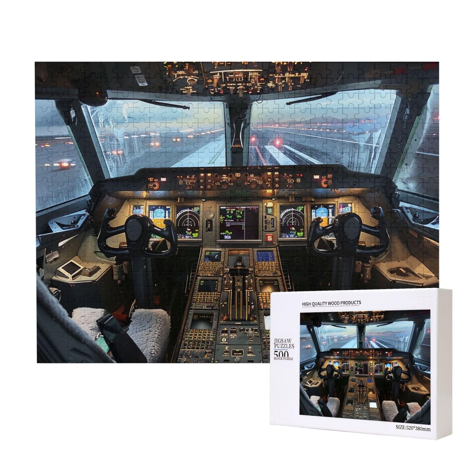 Пазл Aeroplane Cockpit 500 деталей деревянный 52 x 38 см, фото №1