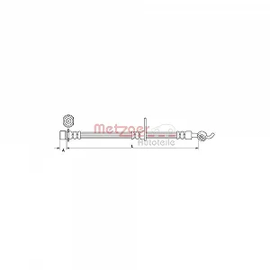 Гальмівний шланг METZGER 4110985 для TOYOTA, задній міст справа - Фото 1