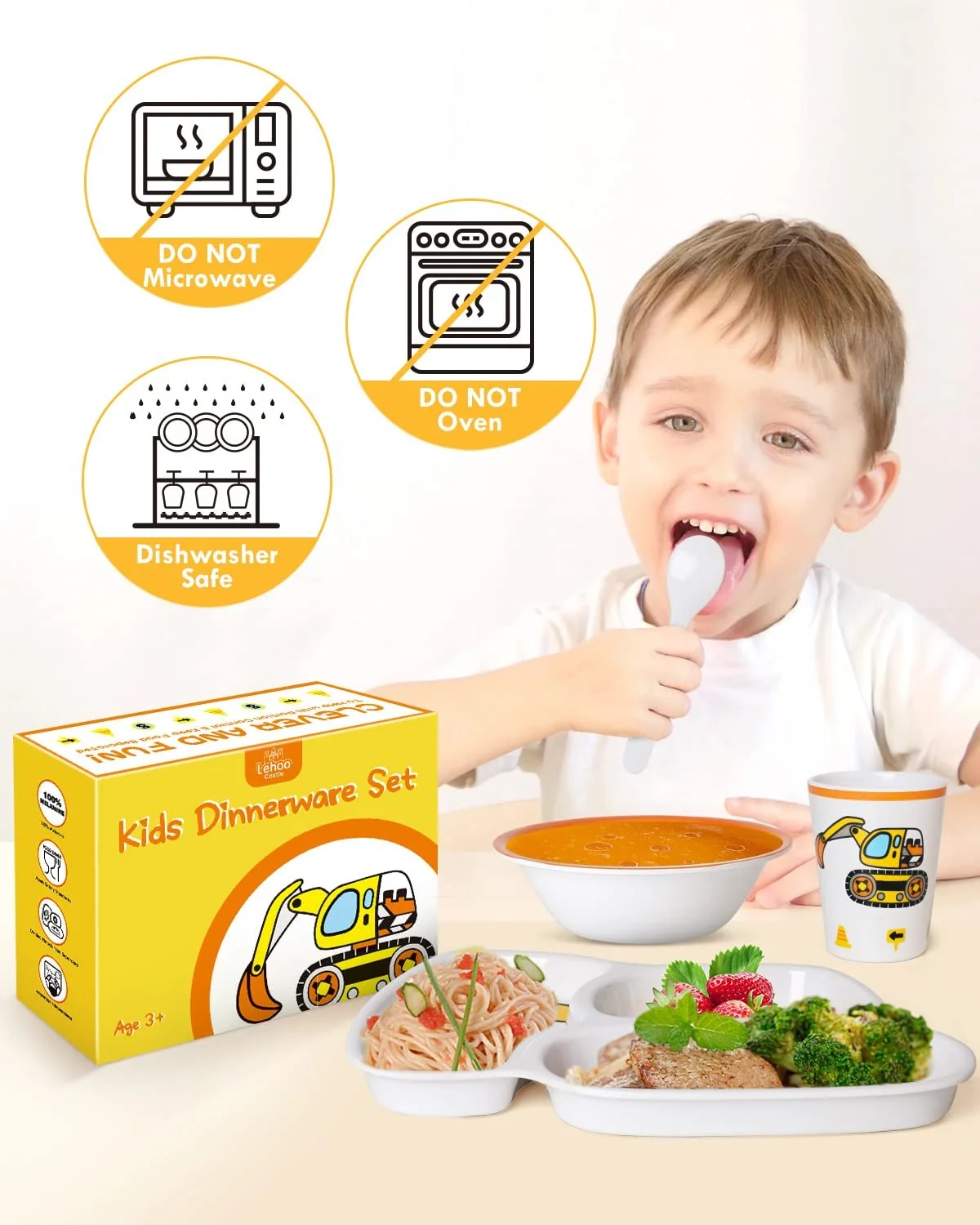 Детский Набор Посуды Lehoo Castle Экскаватор, фото №6 Детский Набор Посуды Lehoo Castle Экскаватор, фото №6