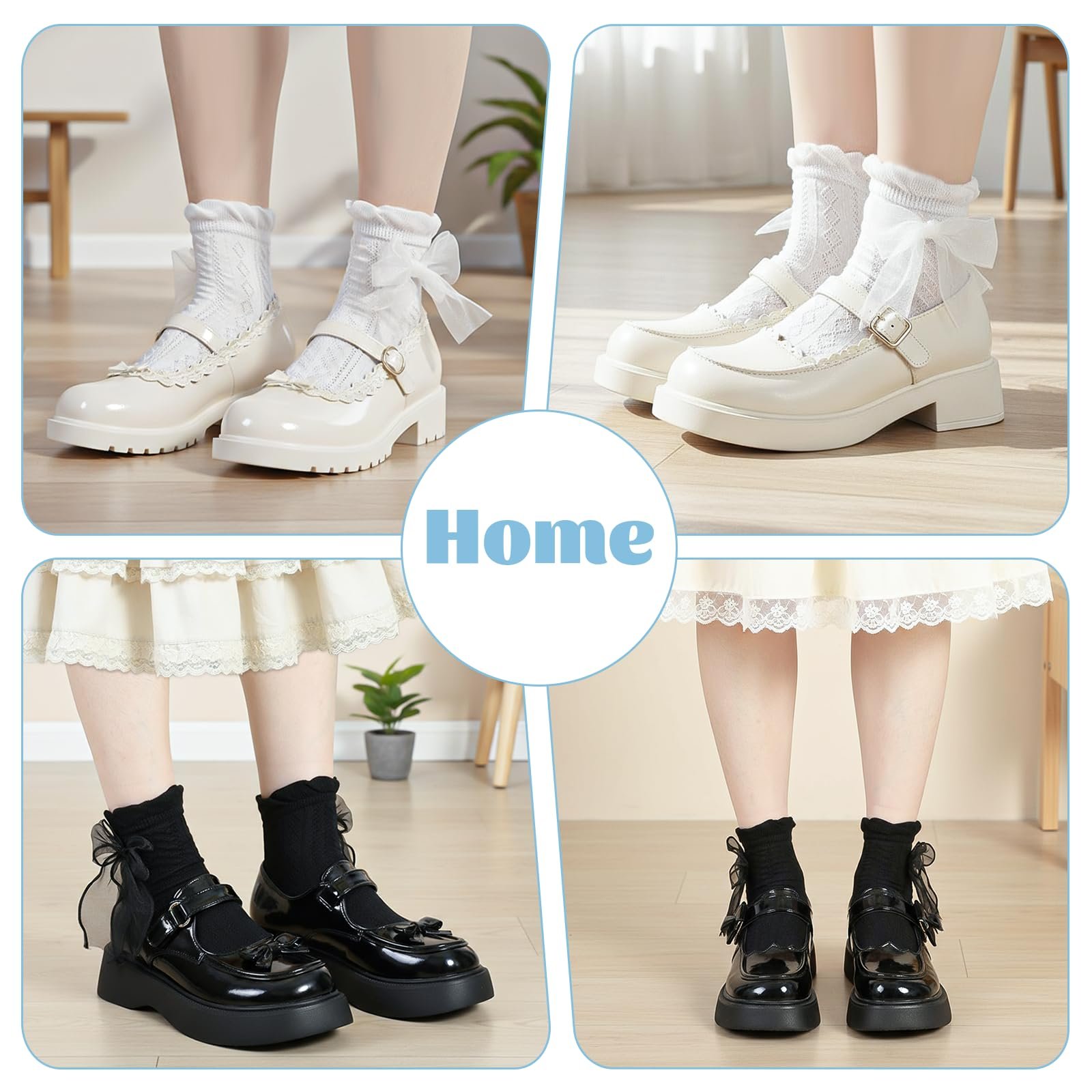 Носки с рюшами (2 пары) Lacs Черно-белый, фото №7