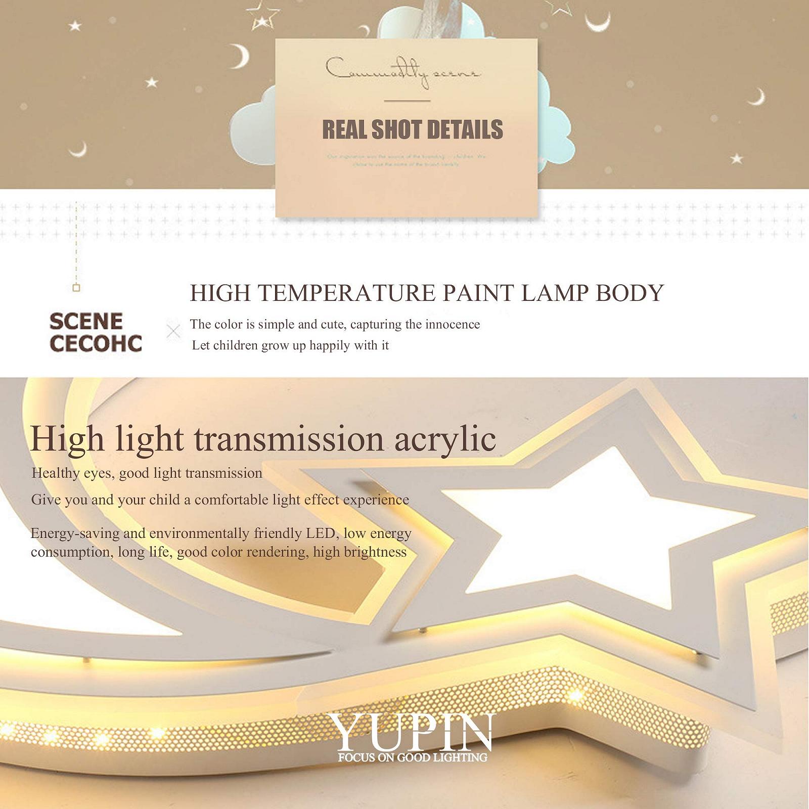 Светильник потолочный детской комнаты с пультом Moon Acrylic Lampshade Dimmable 55 cm белый, фото №5
