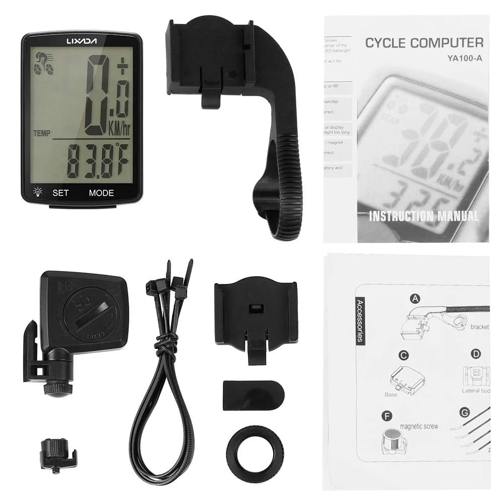 Велокомпьютер Lixada Wireless LCD 2.8 дюйма Waterproof, фото №9