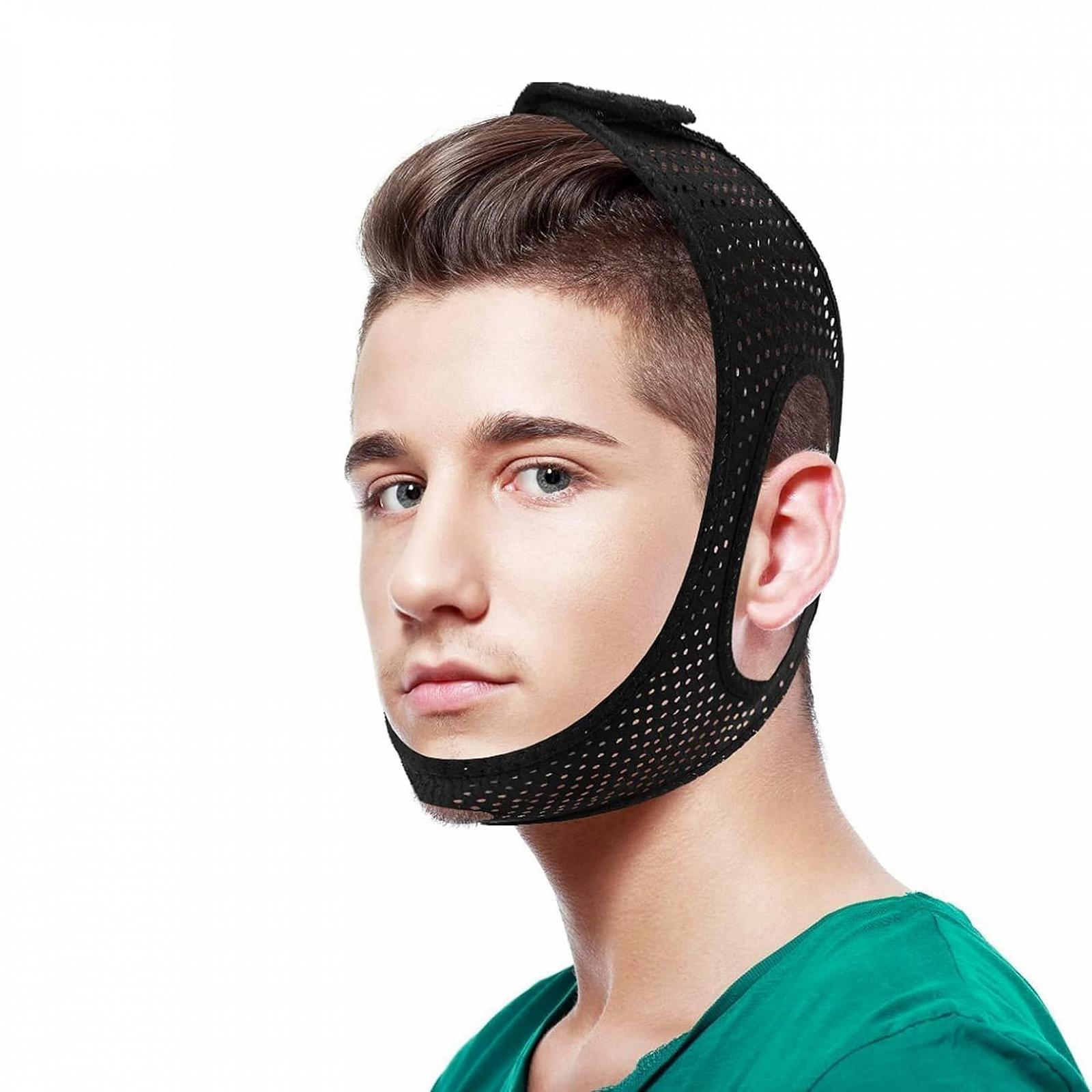 Ремінець проти хропіння еластичний чорний для чоловіків та жінок, фото №5