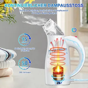 Дорожній відпарювач Onherm 700 Вт 140 мл 50 с нагрівання білий synthetic.ua - Фото 1